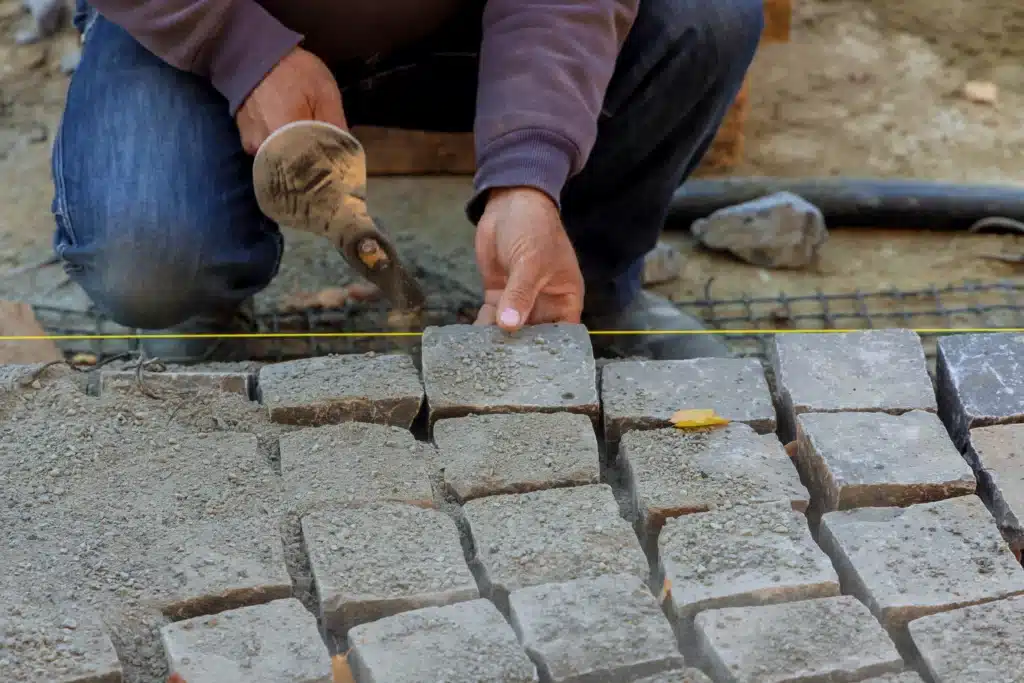Pose de pavé à Cuffies